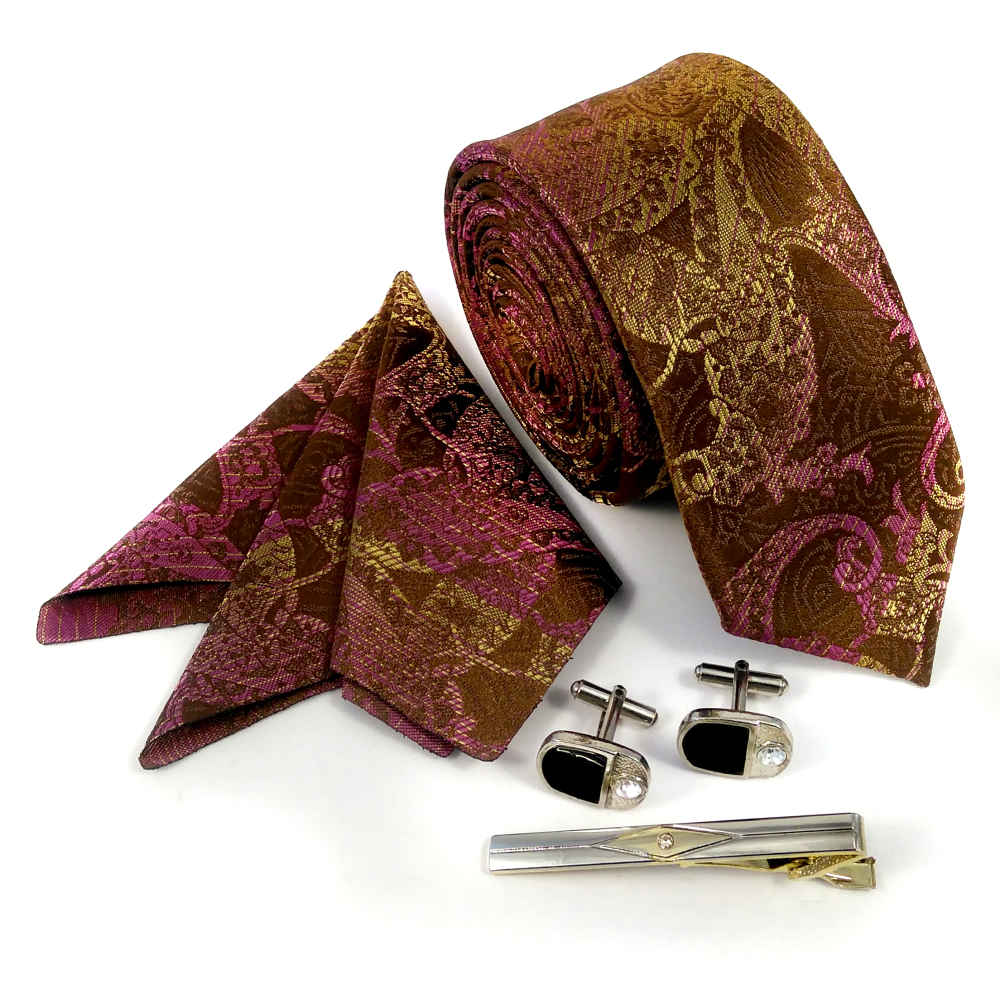 Price and Buy Men’s Tie, Handkerchief & Cufflinks Neckwear Set – Luxurious Mandana - Image 4