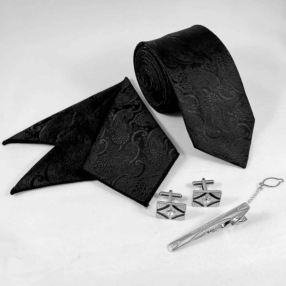 Price and Buy Men’s Tie, Handkerchief & Cufflinks Neckwear Set – Luxurious Nafas - Image 4