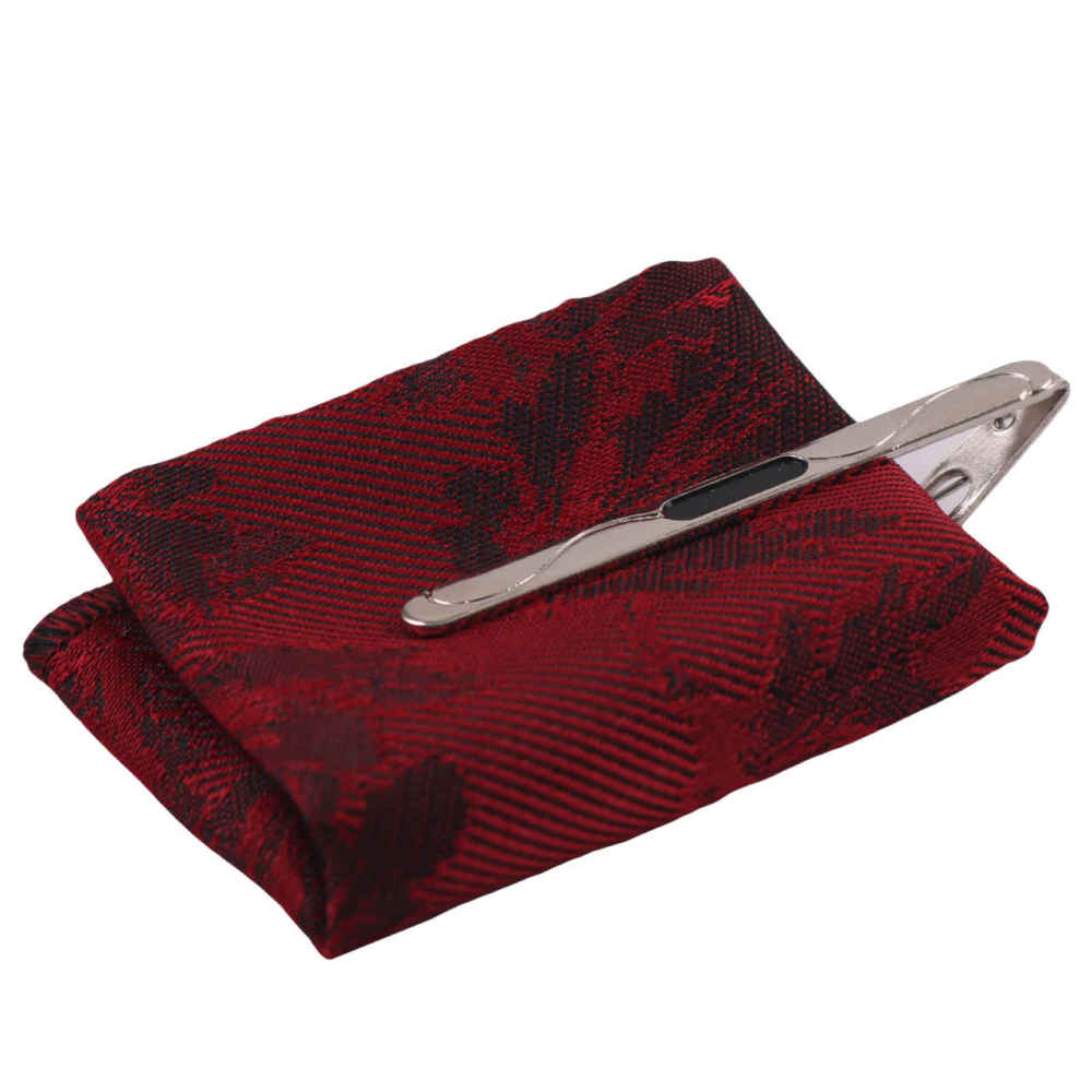 Price and Buy Men’s Tie, Handkerchief & Cufflinks Neckwear Set – Luxurious Sorkh - Image 3