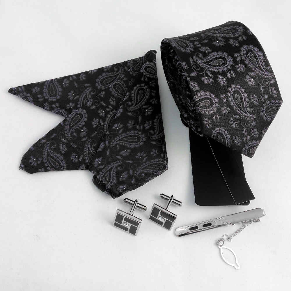Price and Buy Men’s Tie, Handkerchief & Cufflinks Neckwear Set – Luxurious Tradition - Image 3