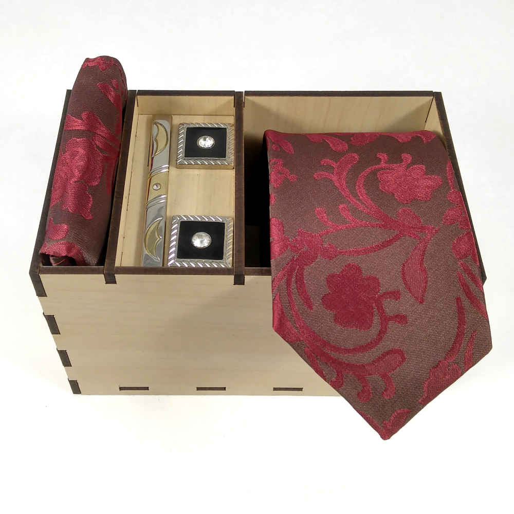 Price and Buy Men’s Tie, Handkerchief & Cufflinks Neckwear Set – Luxurious Vania - Image 4