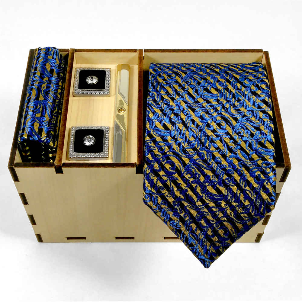 Price and Buy Men’s Tie, Handkerchief & Cufflinks Neckwear Set – Luxurious Zhina - Image 4