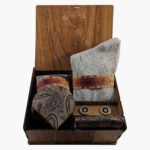 Price and Buy Men’s Tie Set with Pocket Square, Cufflinks, and Socks with Paisley Design in Gray
