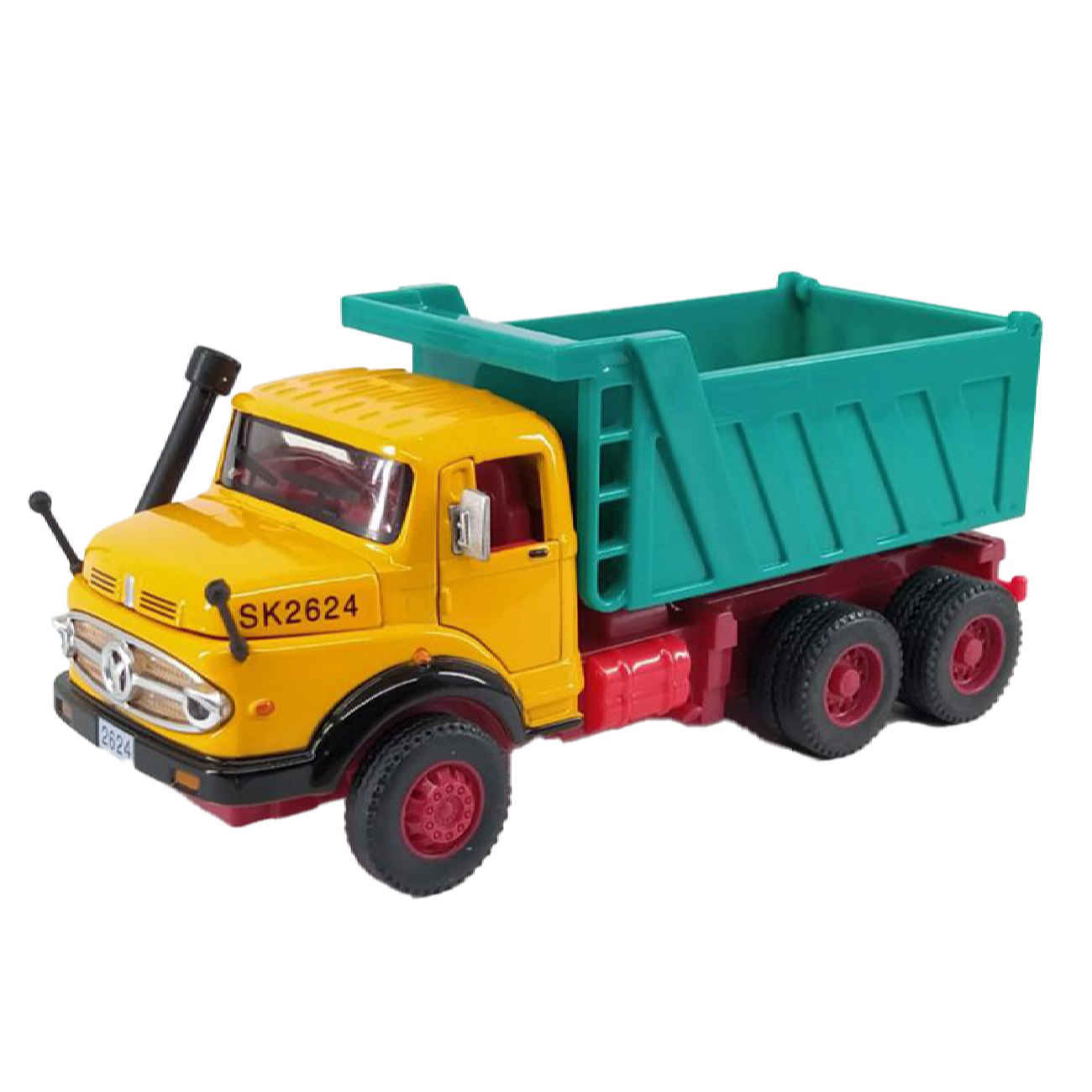 Price and Buy Mercedes-Benz Kurzhauber Model 1959 Dump Lorry Toy Truck Diecast Musical with Headlights