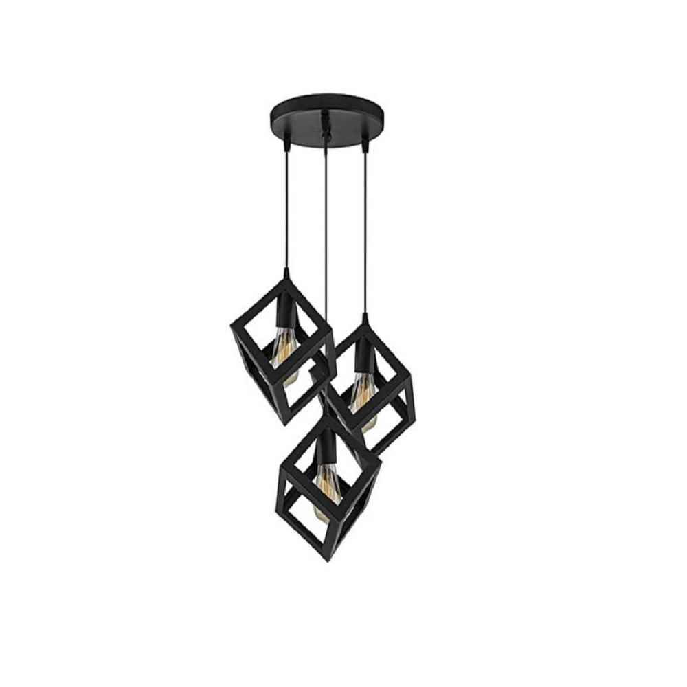 Price and Buy Metal Cluster Pendant Light with Metal Cube Lampshade 3- Lights