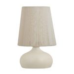 Price and Buy Metal Table Lamp Handcrafted with Fabric Shade in Milky