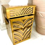 Price and Buy Metal Waste Basket & Tissue Box Cover With Mirror & Wood Combination - Image 4
