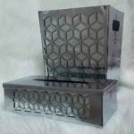 Price and Buy Metal Waste Basket & Tissue Box Set – Diamond Design - Image 3