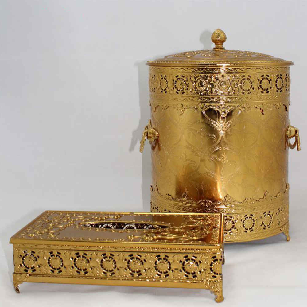 Price and Buy Metal Waste Basket & Tissue Box Set With Removable Lid_68fe5b7fc1b87.jpeg Price and Buy Metal Waste Basket & Tissue Box Set With Removable Lid - Image 1