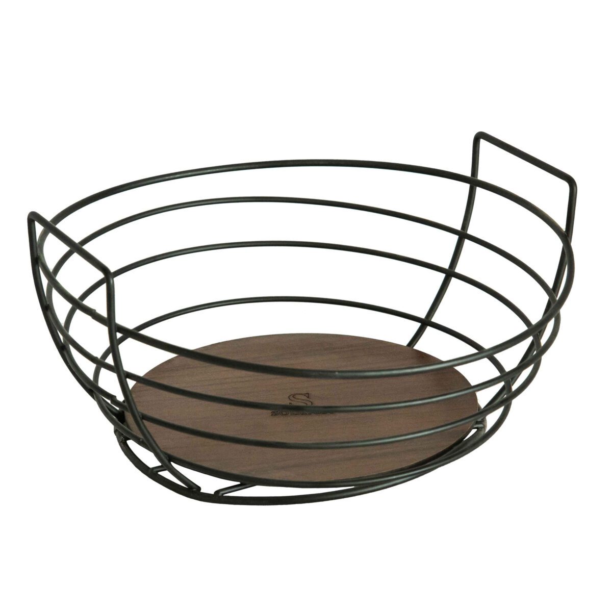 Price and Buy Metal Wire Fruit Basket Oval Shaped With Wooden Base