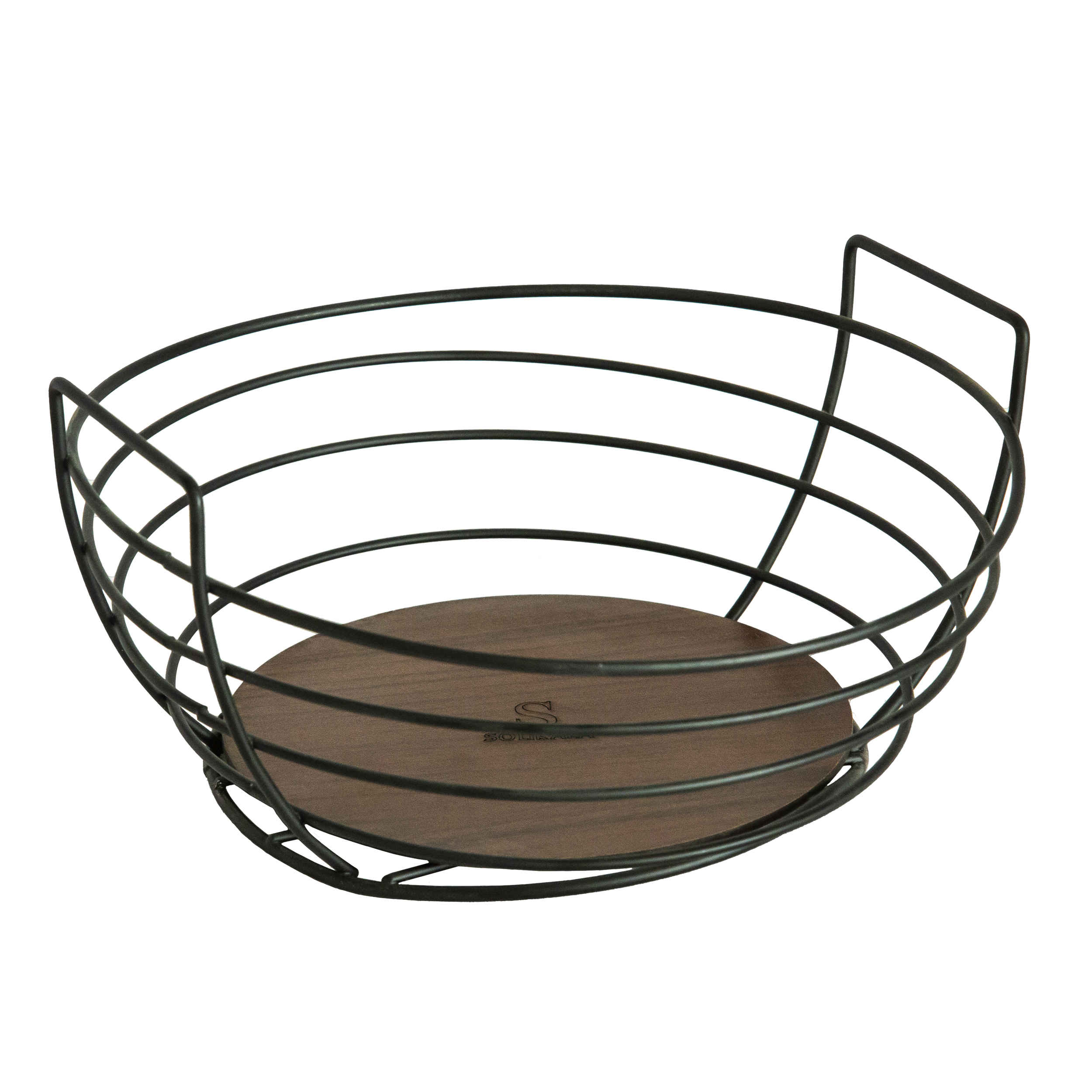 Price and Buy Metal Wire Fruit Basket Oval Shaped With Wooden Base