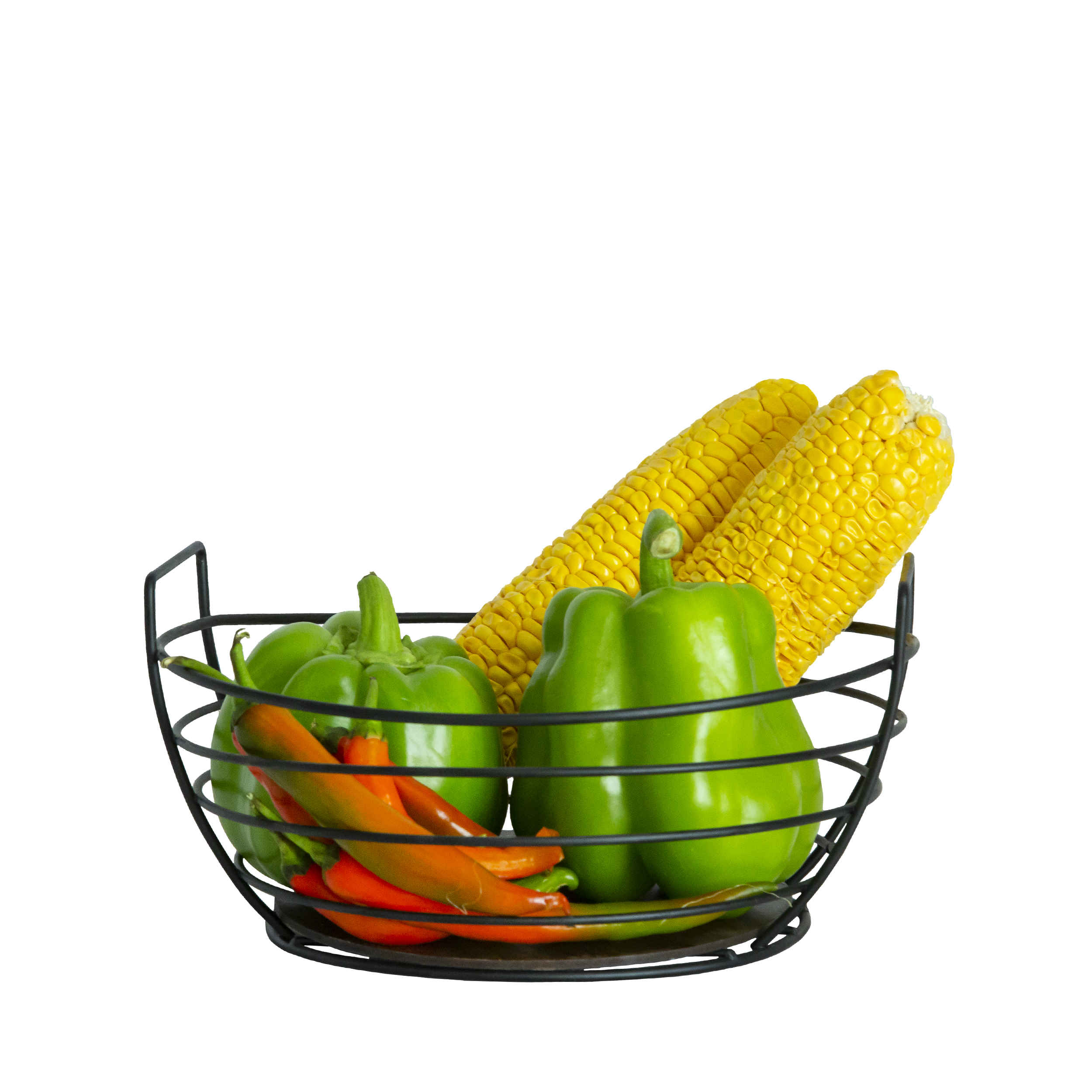 Price and Buy Metal Wire Fruit Basket Oval Shaped With Wooden Base - Image 3