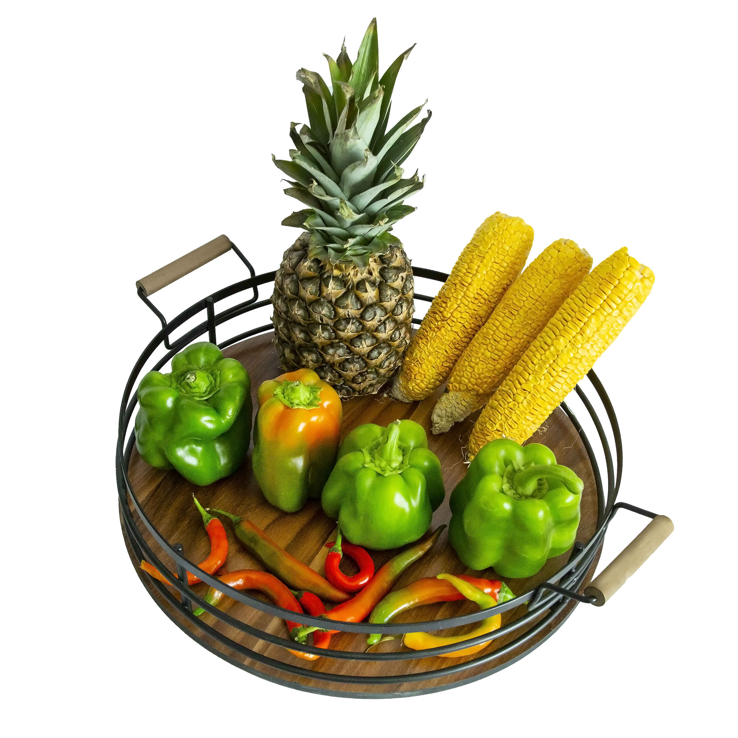Price and Buy Metal Wire Fruit Basket Round Shaped With Wooden Handle - Image 4