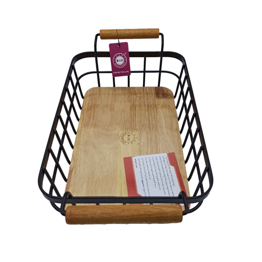 Price and Buy Metal Wire Fruit Basket With Wooden Base Model Bvk - Image 3