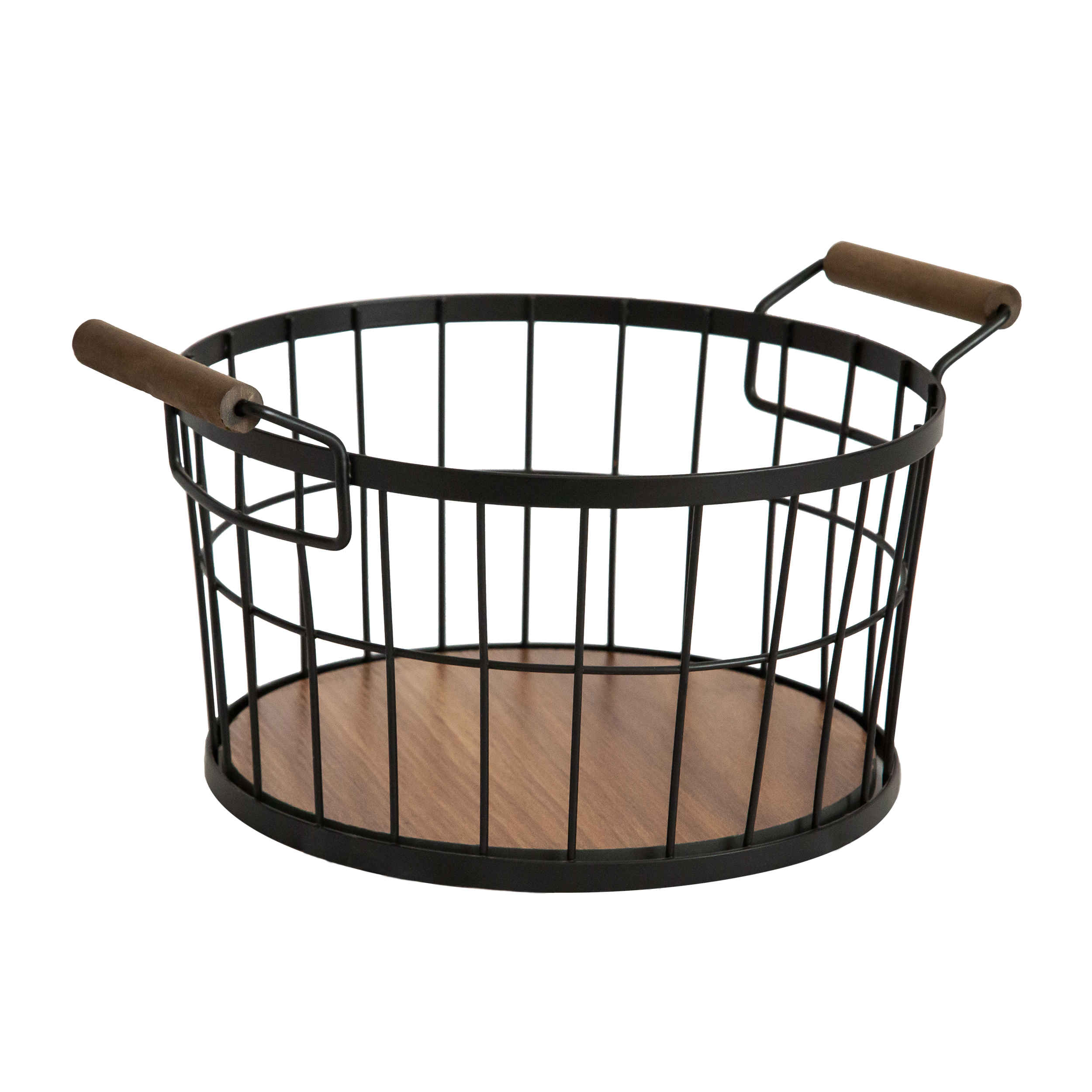 Price and Buy Metal Wire Fruit Basket With Wooden Base Model High