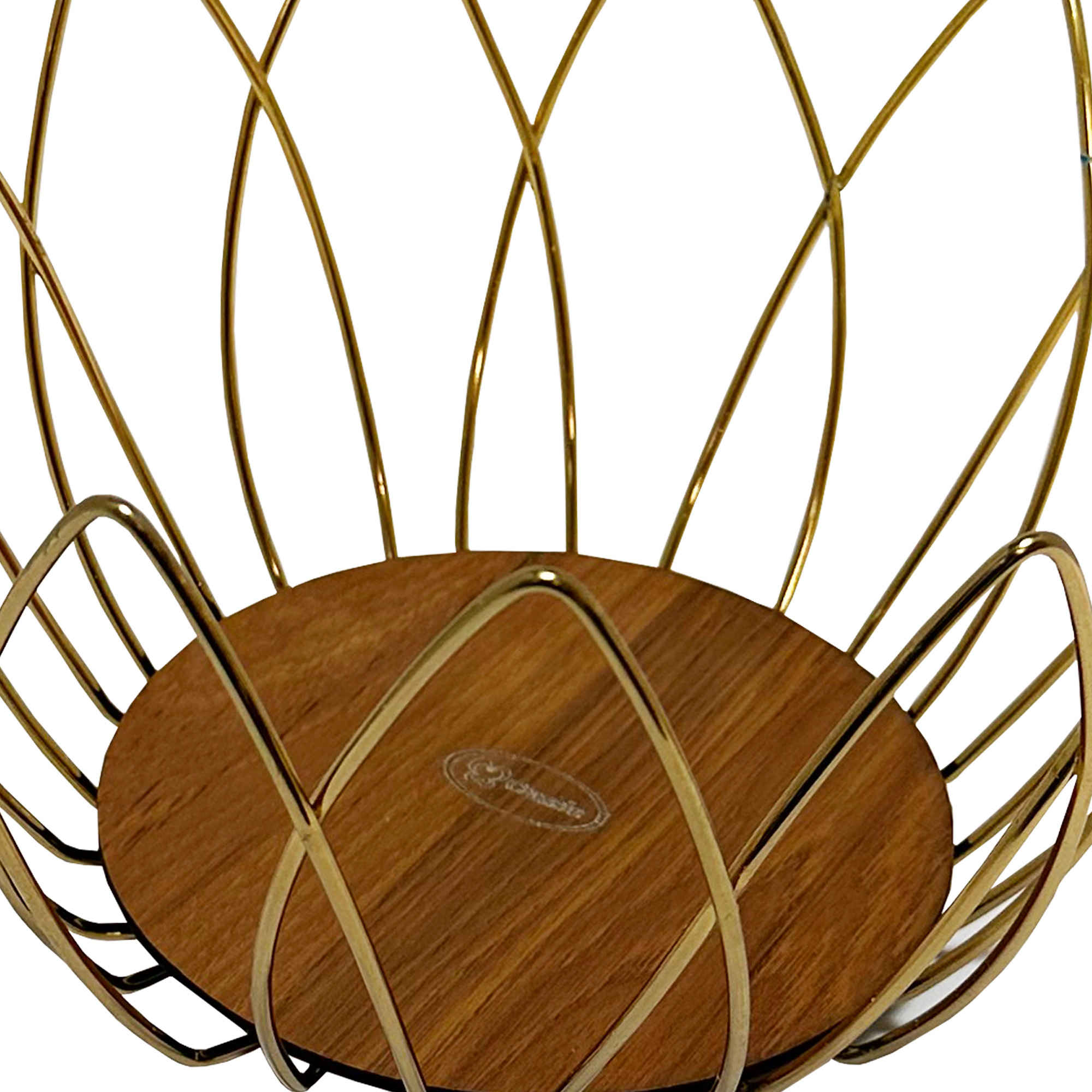Price and Buy Metal Wire Fruit Basket With Wooden Base Model Lale - Image 3