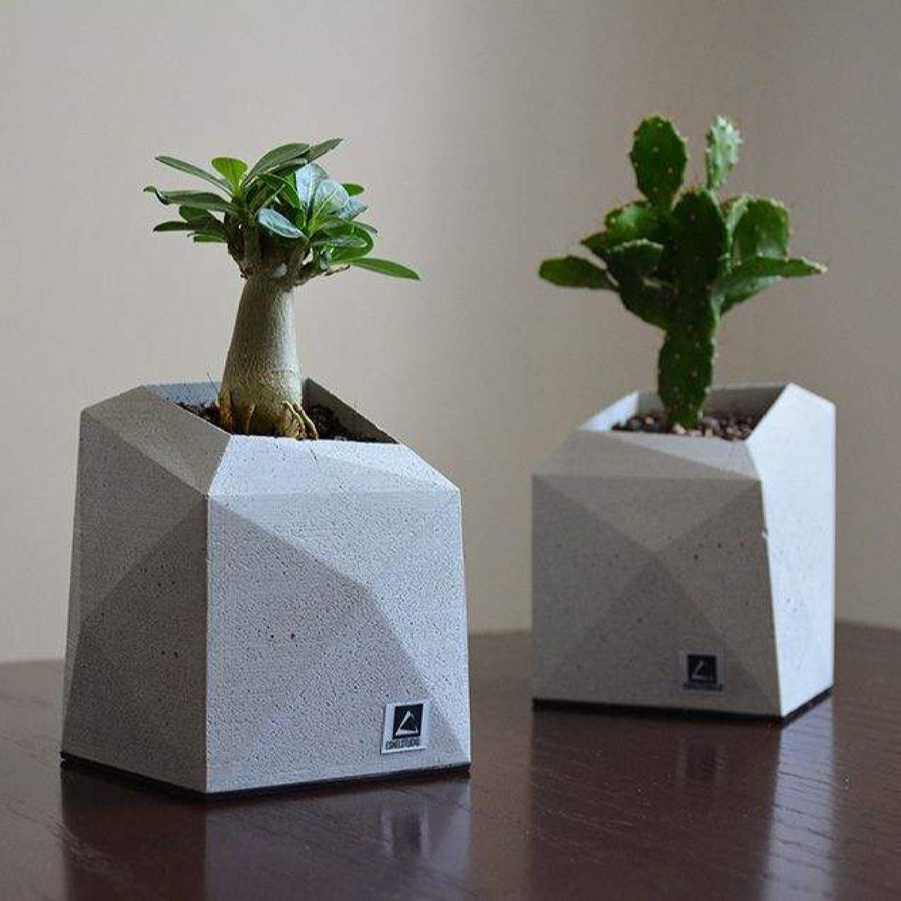Price and Buy Mini Concrete Vase Handcrafted Geometric Design Gray - Image 5