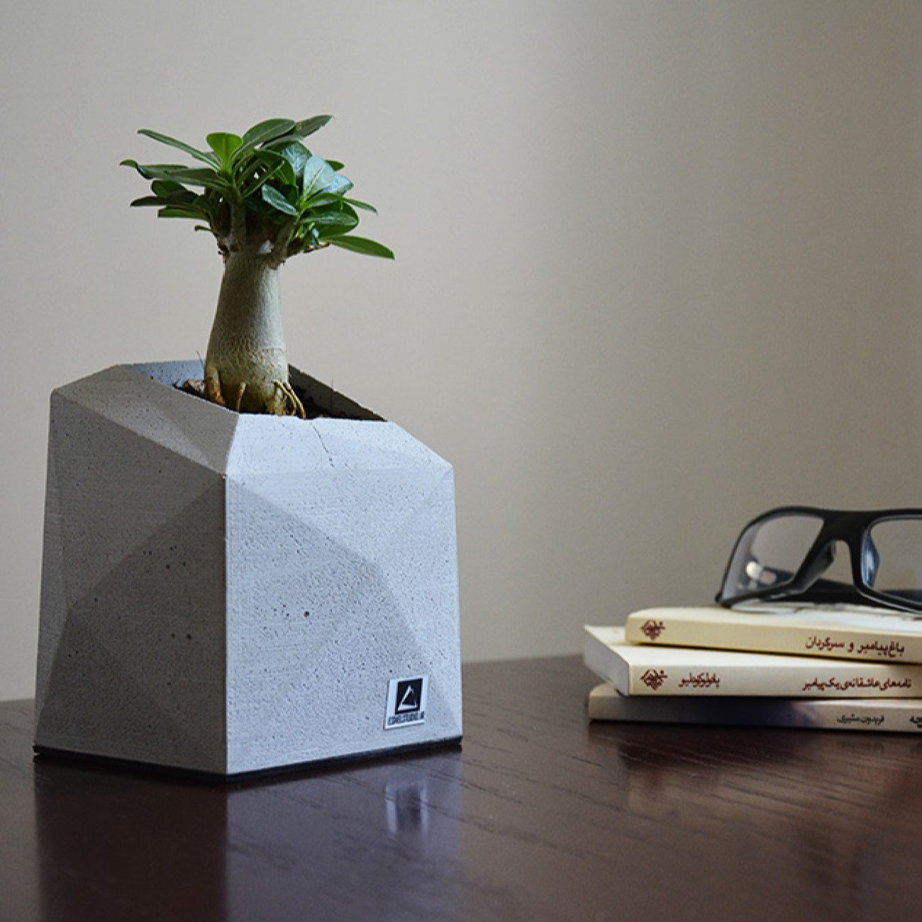 Price and Buy Mini Concrete Vase Handcrafted Geometric Design Gray - Image 6