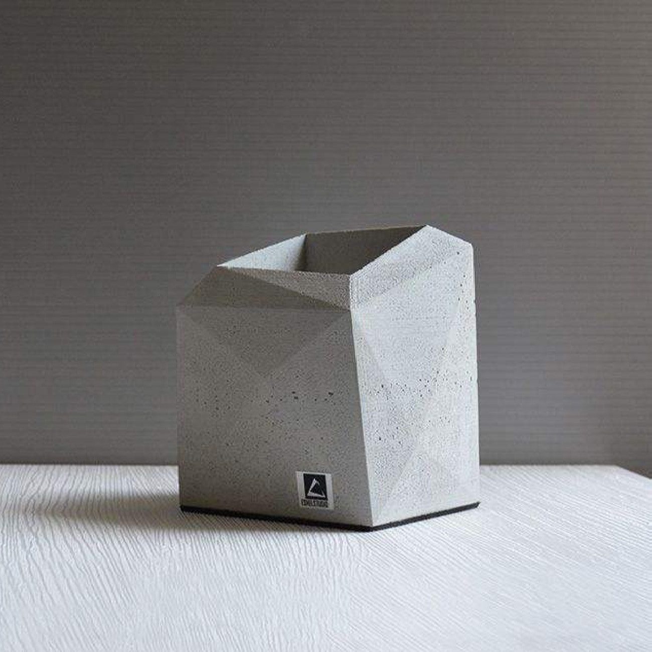 Price and Buy Mini Concrete Vase Handcrafted Geometric Design Gray - Image 8