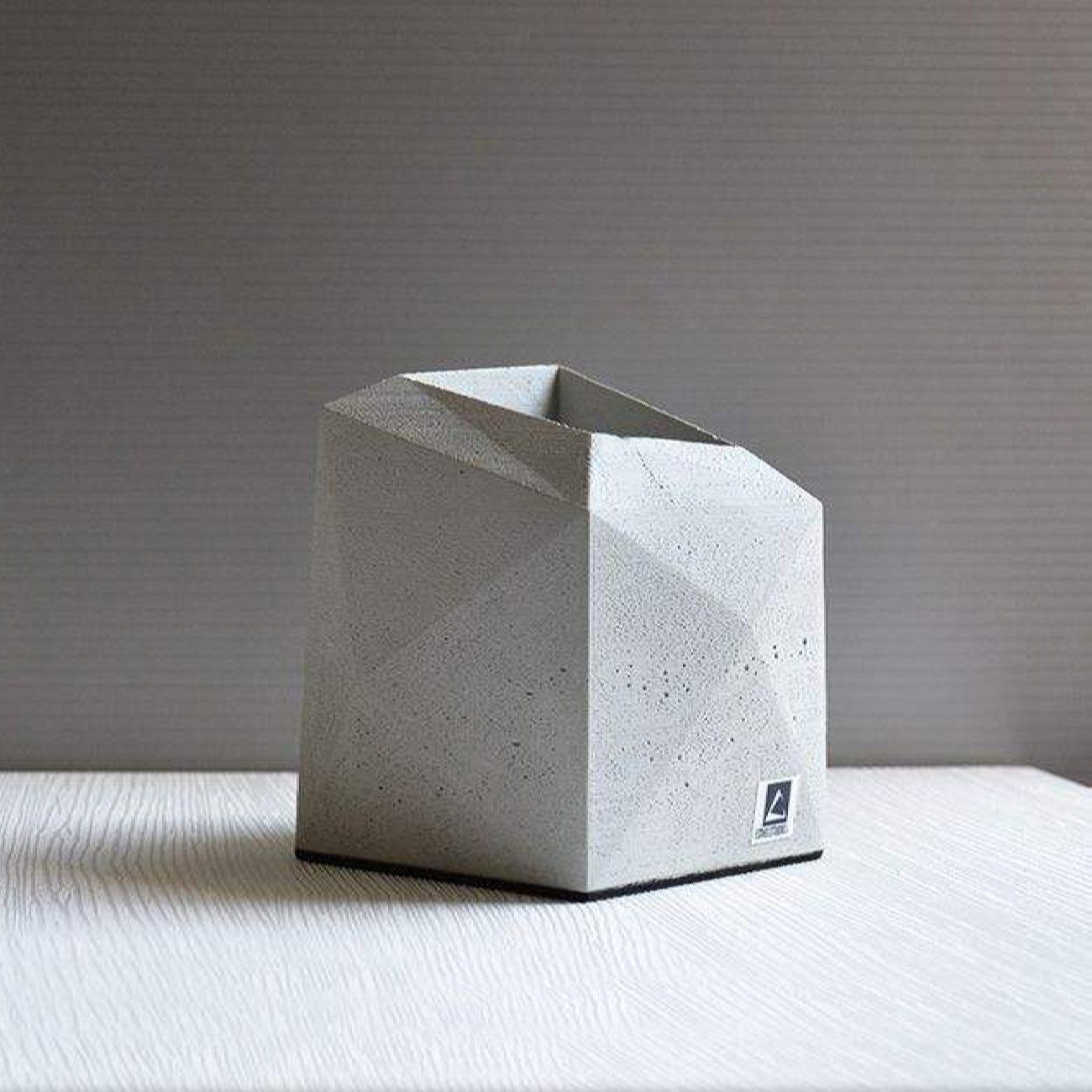 Price and Buy Mini Concrete Vase Handcrafted Geometric Design Gray - Image 9