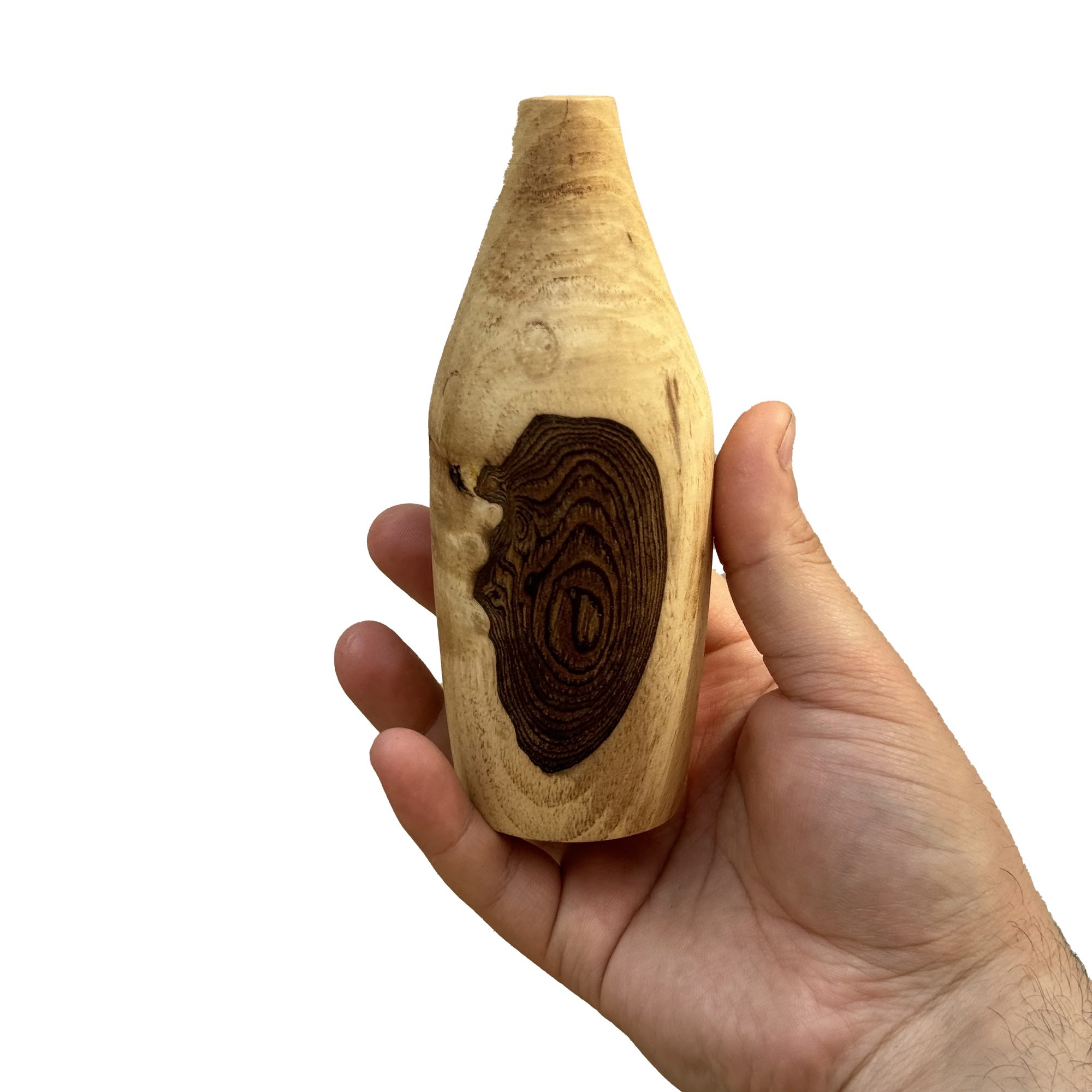 Price and Buy Mini Flower Vase Made from Natural Solid Walnut Wood Decorative in Cream – Set of 5 - Image 3