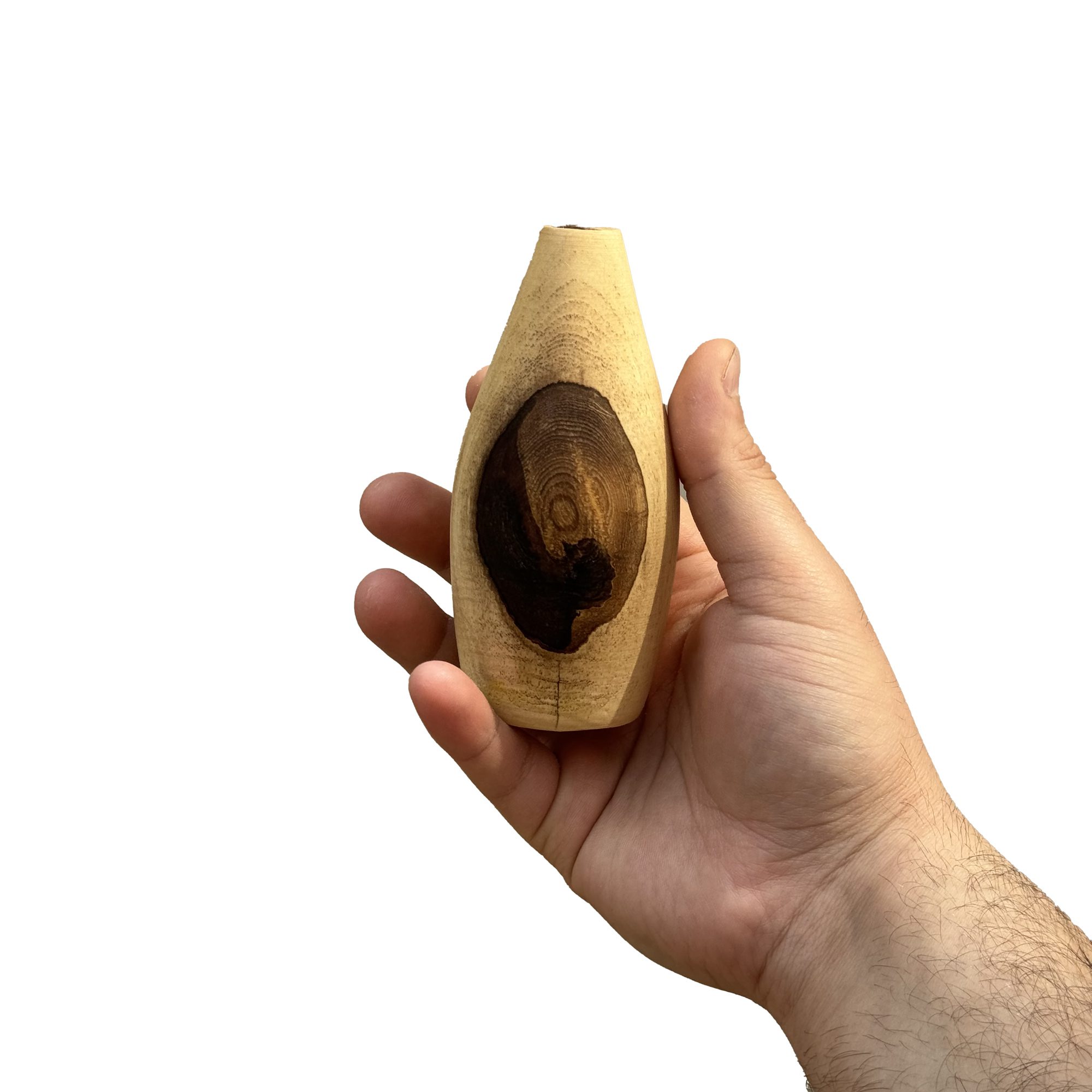 Price and Buy Mini Flower Vase Made from Natural Solid Walnut Wood Decorative in Cream – Set of 5 - Image 4