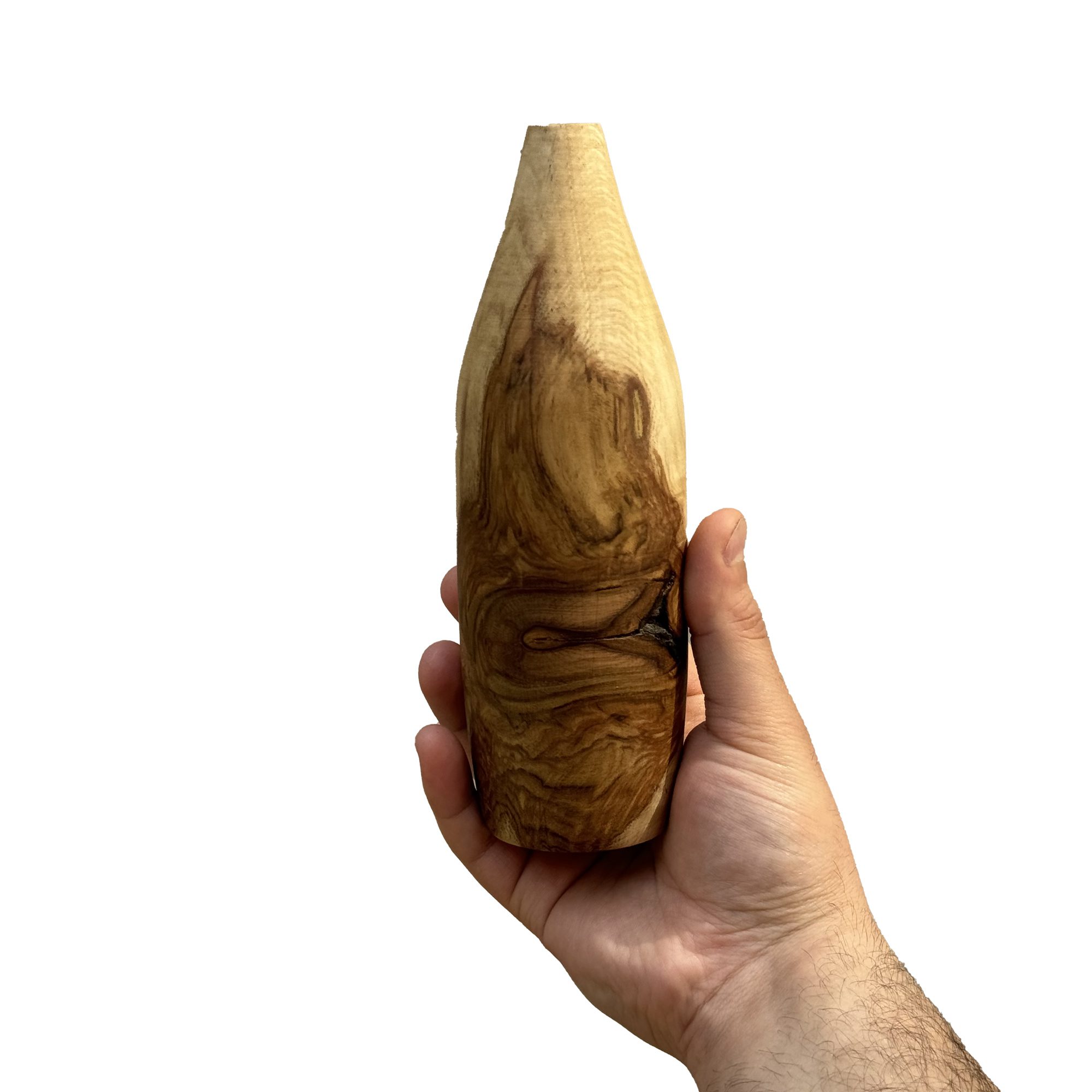 Price and Buy Mini Flower Vase Made from Natural Solid Walnut Wood Decorative in Cream – Set of 5 - Image 5