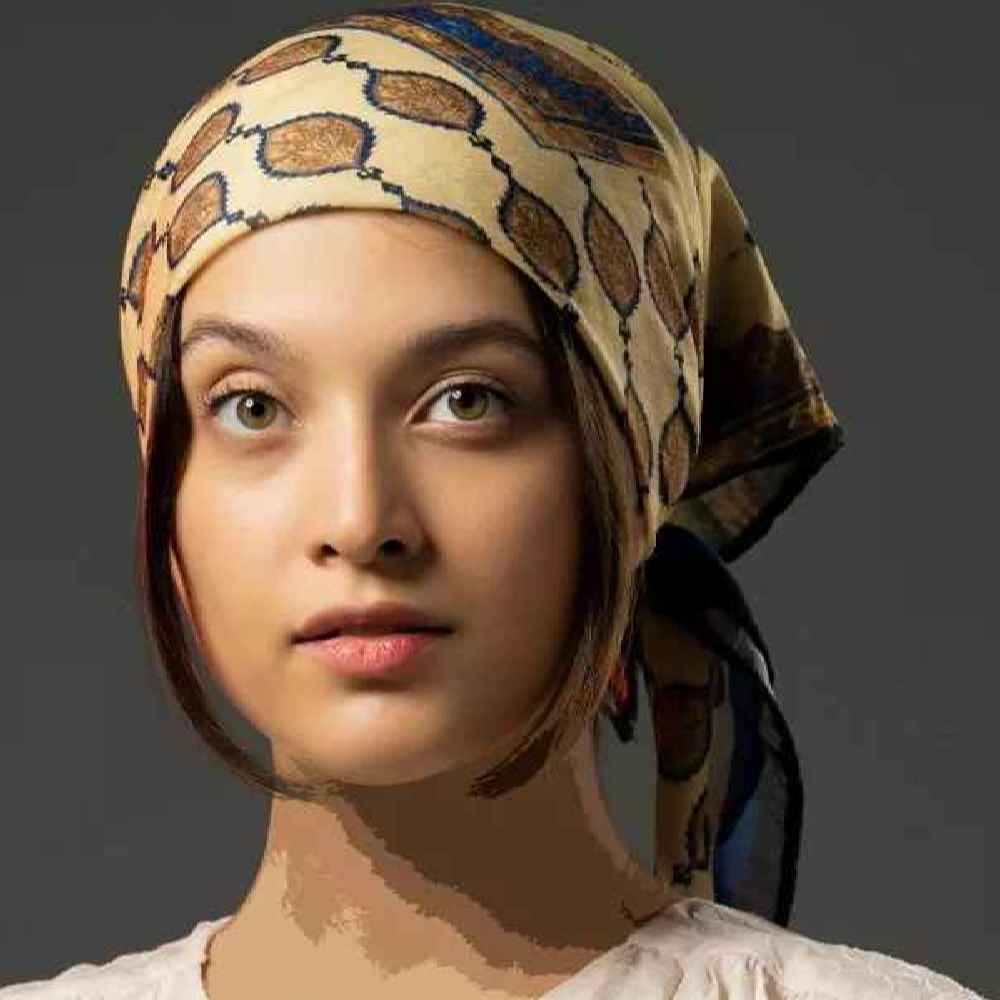 Price and Buy Mini Head Scarf for Women – Artistic Naser al-Din Shah Qajar Print