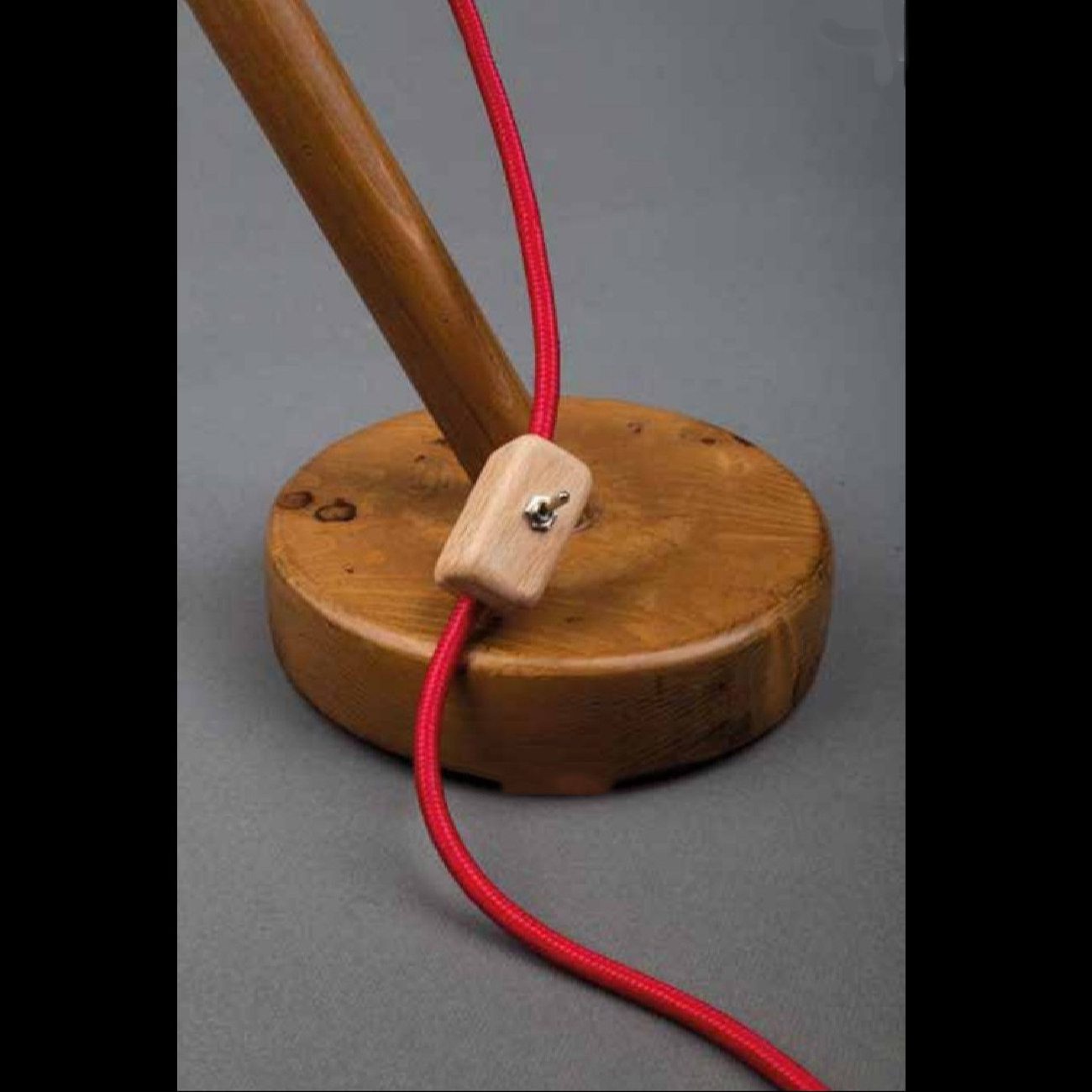 Price and Buy Minimalist Adjustable Round Head Wooden Desk Lamp with Red Cord - Image 3