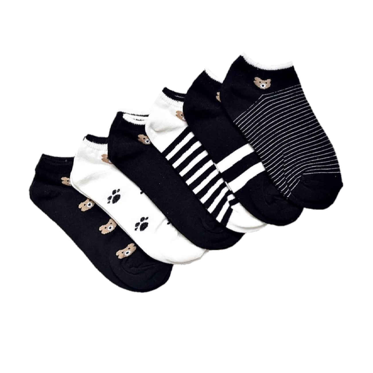 Price and Buy Minimalist Bear Socks -Black & White Beauty (x6)_690342dc9c473.jpeg Price and Buy Minimalist Bear Socks -Black & White Beauty (x6) - Image 1