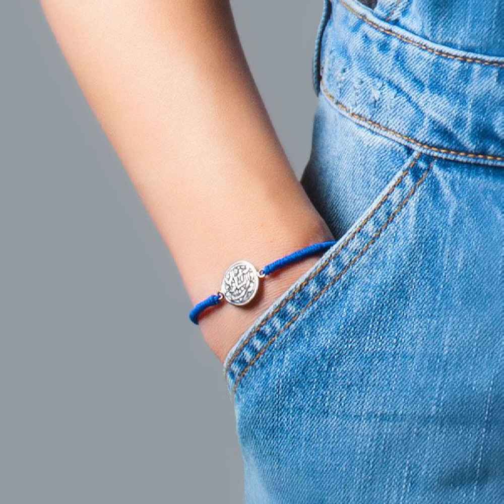 Price and Buy Minimalist Blue String Silver Bracelet – Rise Design - Image 4