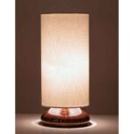 Price and Buy Minimalist Wooden Cylinder Table Lamp with White  Shade - Image 3