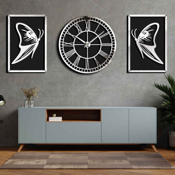 Price and Buy Modern 3-Piece Wall Clock Set Butterfly_68fd0d4aa5235.jpeg Price and Buy Modern 3-Piece Wall Clock Set Butterfly
