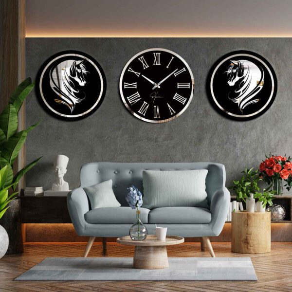 Price and Buy Modern 3-Piece Wall Clock Set Horse_68fd0db6674f7.jpeg Price and Buy Modern 3-Piece Wall Clock Set Horse