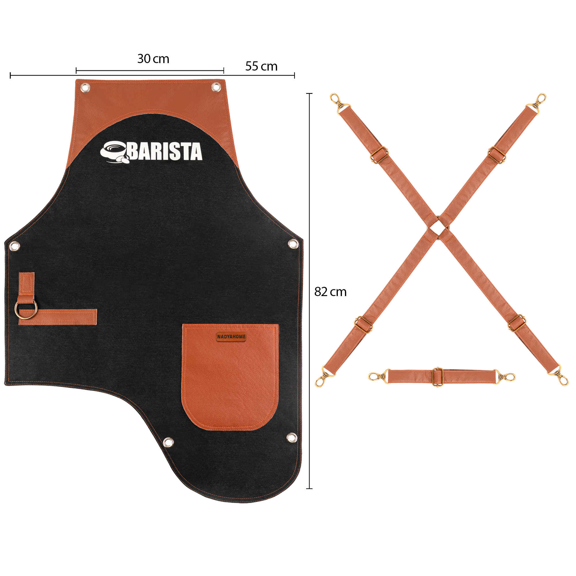 Price and Buy Modern Barista Apron Denim Sleek & Stylish in Black - Image 3