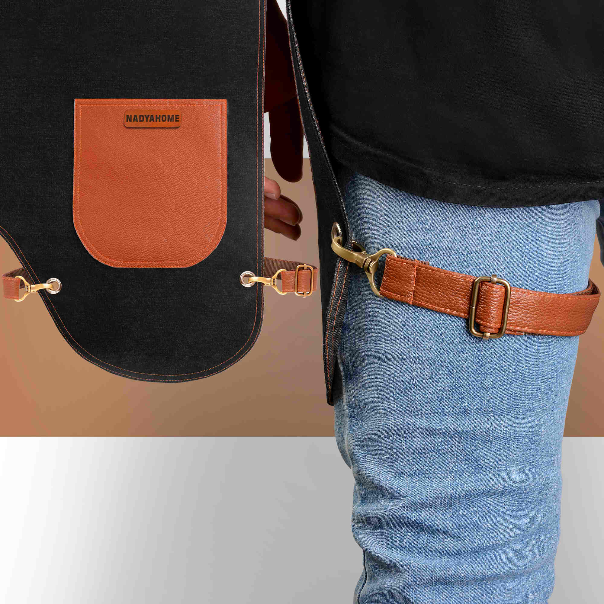 Price and Buy Modern Barista Apron Denim Sleek & Stylish in Black - Image 6