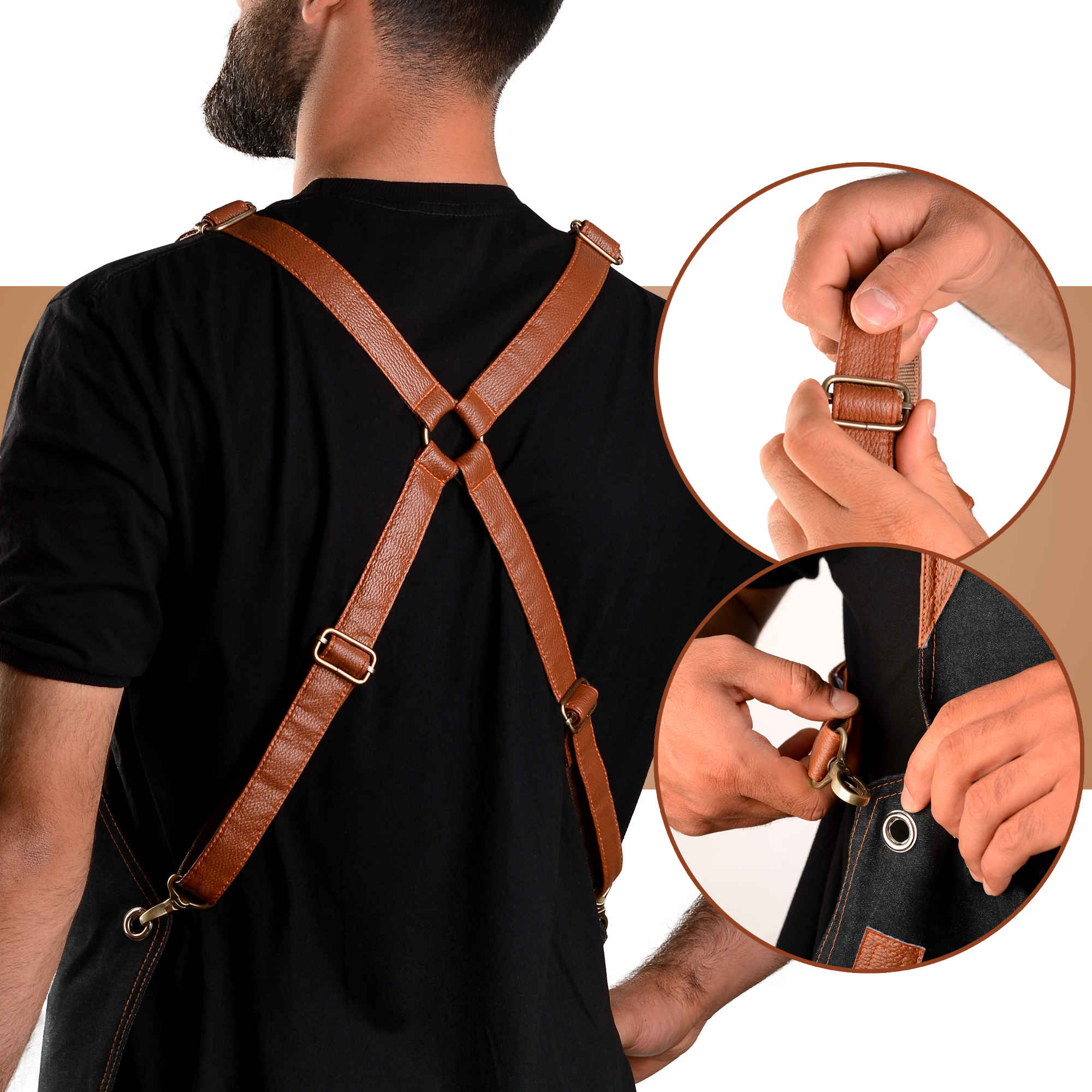 Price and Buy Modern Barista Apron Denim Sleek & Stylish in Black - Image 8