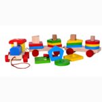 Price and Buy Montessori-Inspired Wooden Train Toy – Educational Color & Shape Sorter for Toddlers