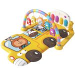 Price and Buy Multifunctional Baby Play Mat – Cartoon Bus Design with Hanging Toys & Piano