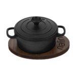 Price and Buy Nalino Cast Iron Pot – Authentic Flavor for Every Meal, Size 14 with Wooden Stand