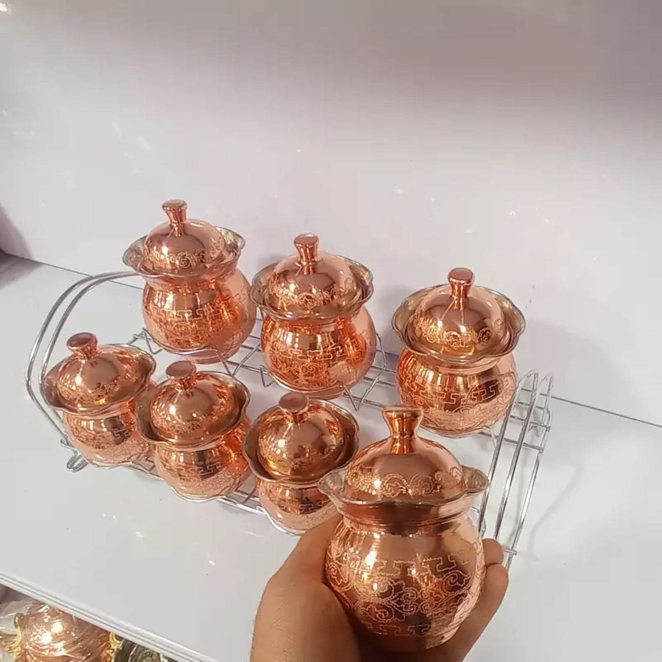 Price and Buy Nano-Coated Copper Spice Jar for Enhanced Durability 7 Pcs with Lid - Image 3