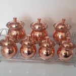 Price and Buy Nano-Coated Copper Storage Jars with Lid & Metal Stand 7 Pcs
