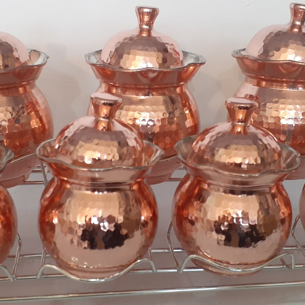 Price and Buy Nano-Coated Copper Storage Jars with Lid & Metal Stand 7 Pcs - Image 4