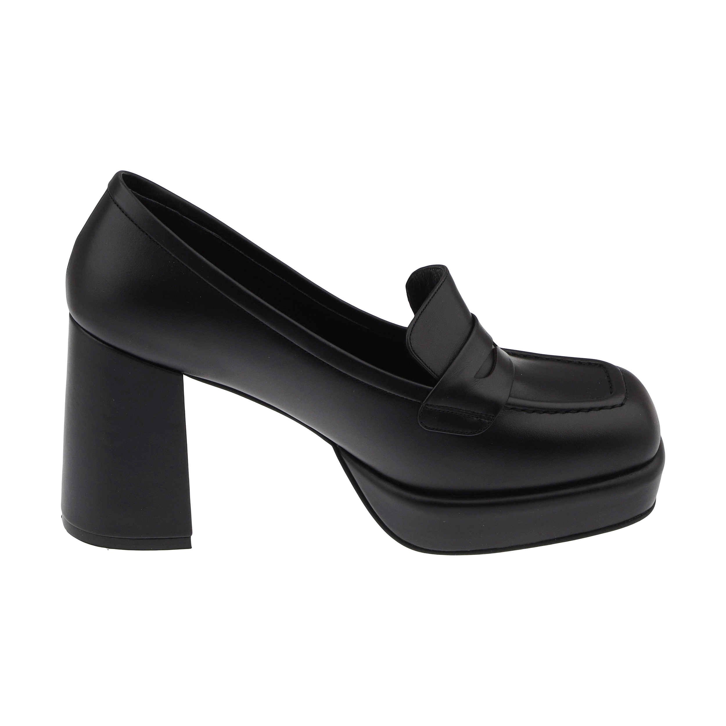 Price and Buy Natural Leather Loafers High Heels Shoes for Women - Image 4