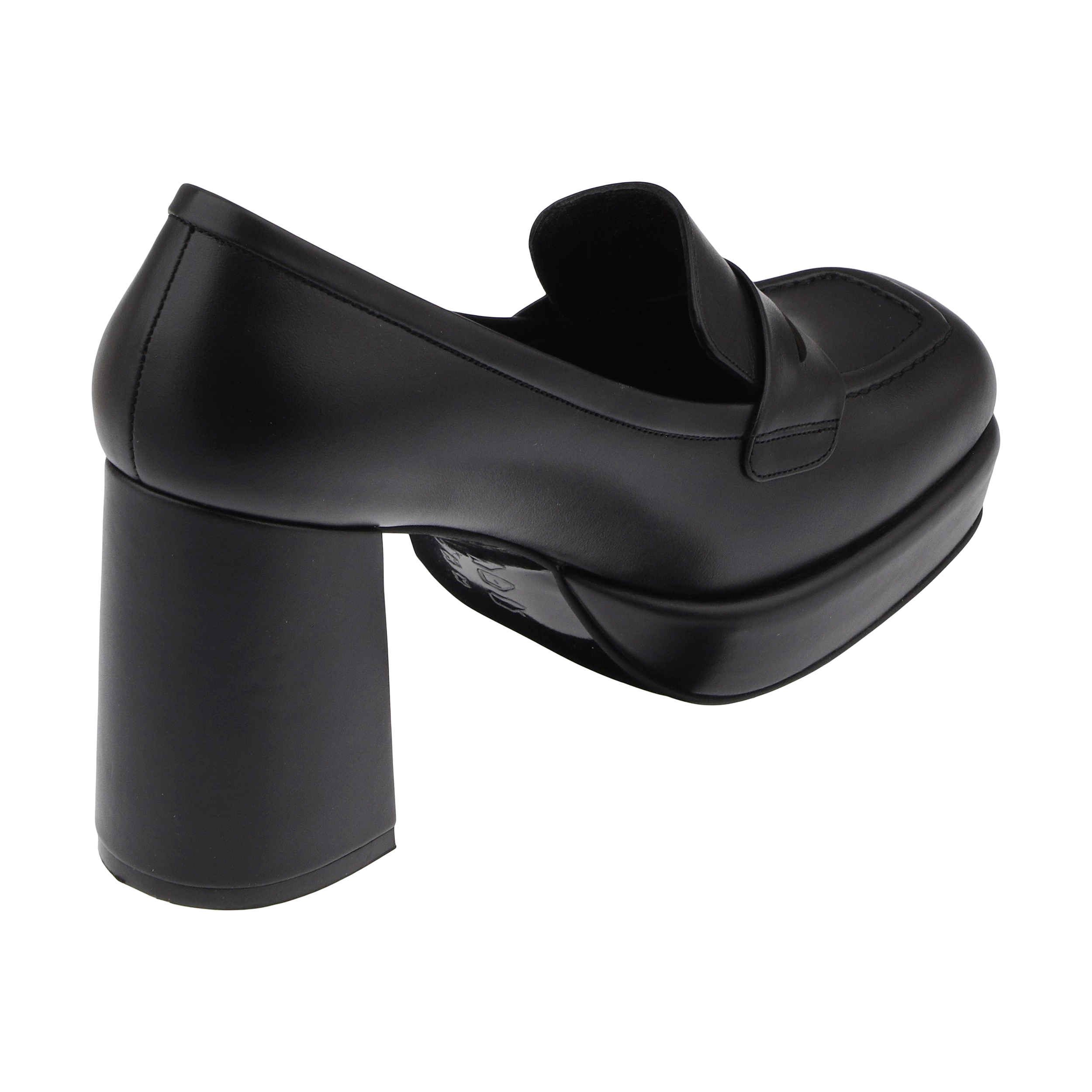 Price and Buy Natural Leather Loafers High Heels Shoes for Women - Image 5