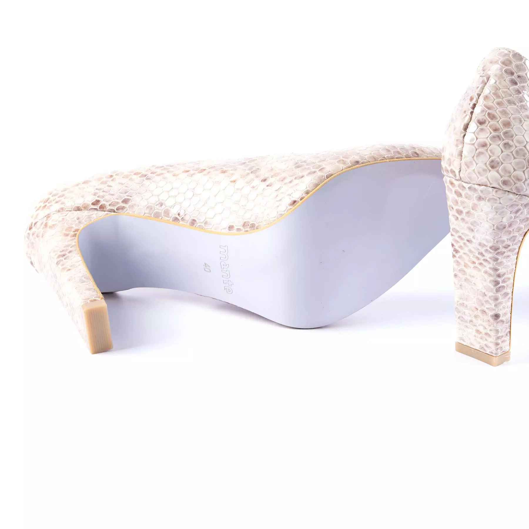 Price and Buy Natural Leather Pump Heels for Women with Snake Print Design - Image 5