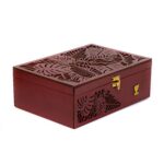 Price and Buy Nature-Inspired Tea Box with Carved Leaf Design