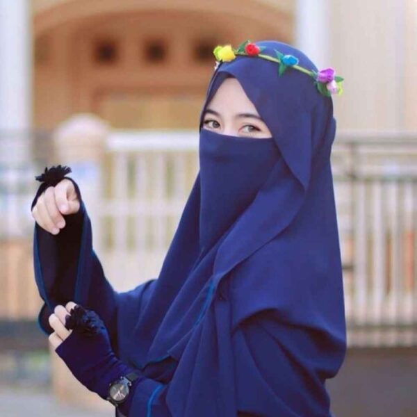 Price and Buy Navy Blue Islamic Crepe Square Scarf & Niqab Set for Women_68fdc4f6ce2ab.jpeg Price and Buy Navy Blue Islamic Crepe Square Scarf & Niqab Set for Women