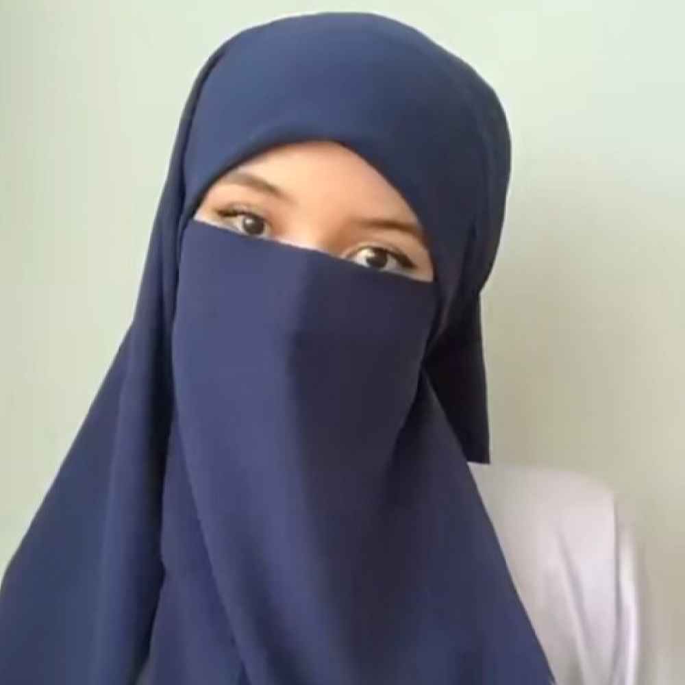Price and Buy Navy Blue Islamic Crepe Square Scarf & Niqab Set for Women - Image 5