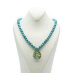 Price and Buy Nishapour Turquoise Necklace – Capricorn (Dey) Zodiac Gold Leaf Design
